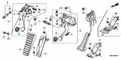 Genuine Honda OEM Civic FD2 Type-R Brake & Clutch Pedal Pad 46545-SNW-J21 x2 F/S