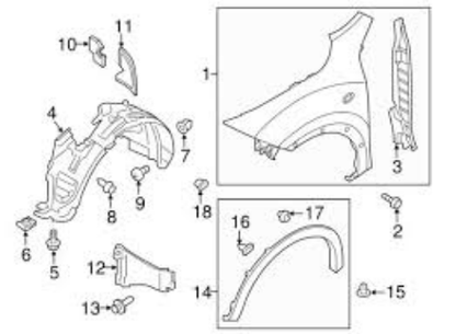 Genuine NISSAN OEM Juke Passenger Front Fender Wheel Opening Arch Molding