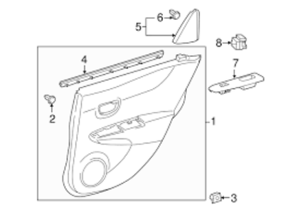 Genuine TOYOTA VITZ YARIS 12-14  Rear Door Armrest Base Panel Upper RH LH Set