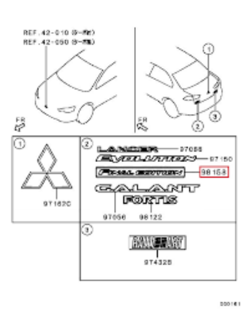 Genuine Mitsubishi OEM Lancer Evolution 10 Final Edition Emblem Badge 7415A605