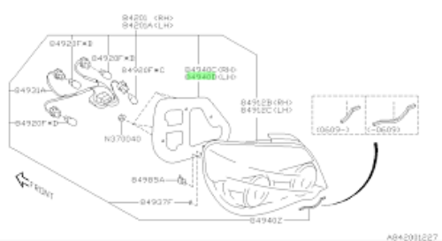 Genuine SUBARU 04-05 Impreza Tail Light Gasket LH & RH 84940FE080 84940FE090