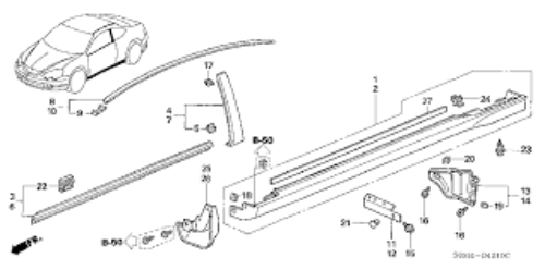 Genuine HONDA OEM INTEGRA ACURA RSX DC5 2002-2006 Roof Molding Right & Left Set