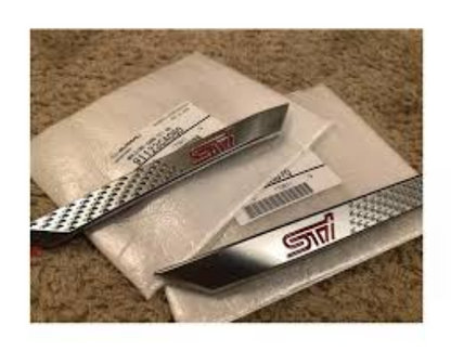 Genuine SUBARU OEM BRZ STI SIDE FENDER SILVER EMBLEM GARNISH Right ＆ Left SET