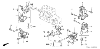 GENUINE HONDA OEM FRONT ENGINE MOUNT CIVIC INTEGRA 50840-S6M-J01