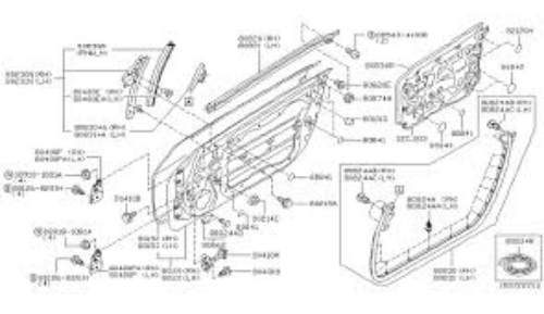 Genuine NISSAN OEM Z33 Front Door Out Side LH Molding Assy 80821-CD711