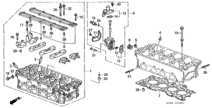 GENUINE HONDA OEM INTEGRA DC2 B18C VTEC Cylinder Head Bolt 90006-P72-003 (x10)