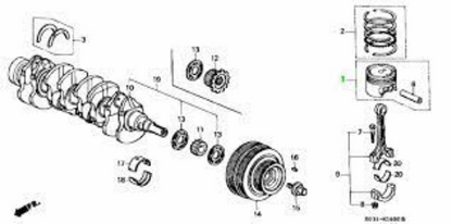 Genuine HONDA OEM Civic Type-R EK9 B-series Piston 81㎜ 13010-PCT-000 4Set