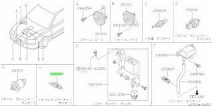 Genuine Nissan OEM Oil Temp Sensor RB20DET RB25DET RB26DET R32 R33 25075-05U00