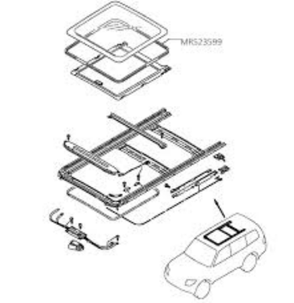 Genuine Mitsubishi OEM Montero Pajero V63W Sunroof Lid Weatherstrip MR523599