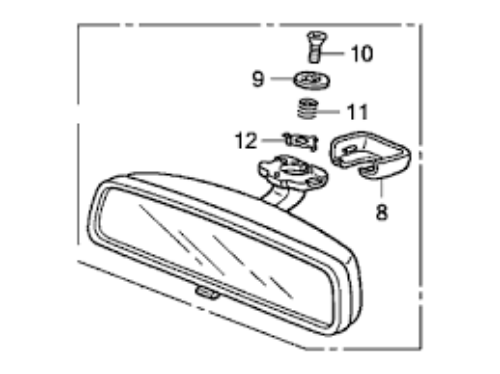 Genuine HONDA OEM Interior Rear View Mirror 76400-S2A-003ZA 00-09 S2000