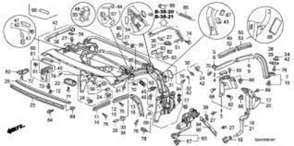 GENUINE HONDA OEM S2000 AP1 AP2 00-09 LEFT TOP WEATHERSTRIP SEAL 72392-S2A-013
