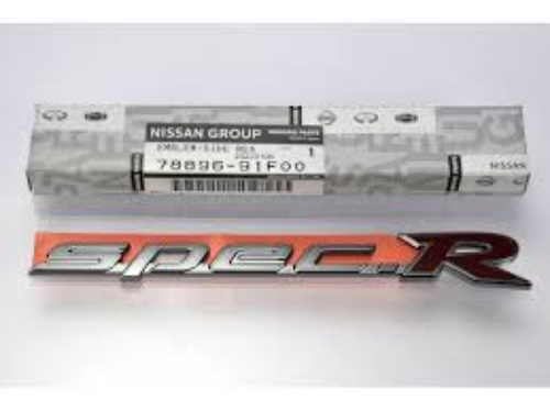 Nissan OEM Spec R rear side emblem JDM S15 240SX Black Chrome badge 78896-91F00