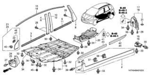 Genuine HONDA OEM 2009-2013 Fit Front Door Left Molding Moulding 72450-TF0-003
