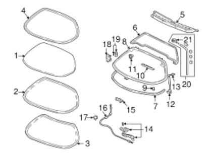 Genuine HONDA OEM NSX NA1 NA2 Rear Tailgate Weatherstrip Mall 73250-SL0-003