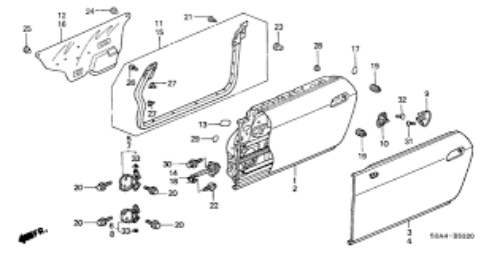 Genuine HONDA OEM S2000 AP1 AP2 2000-2006 Door Checker Comp RH 72340-S30-003