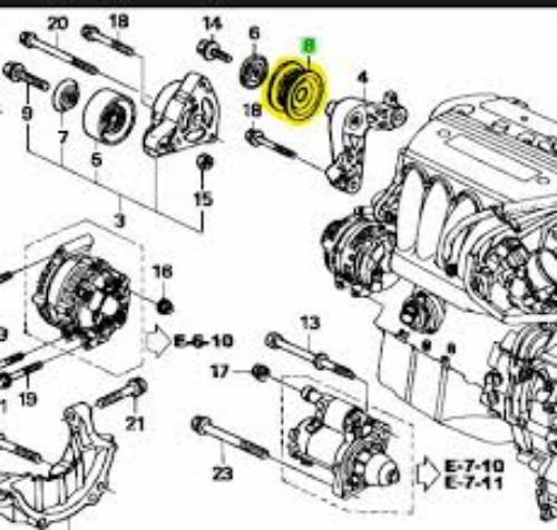 Genuine Honda OEM Civic Si Drive Belt Idler Pulley 2002-2011 31190-RRA-A00