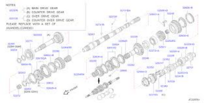 Genuine Nissan OEM D21U PICKUP 1994/08-1997/08 XTERRA MAIN SHAFT 32241-86G19