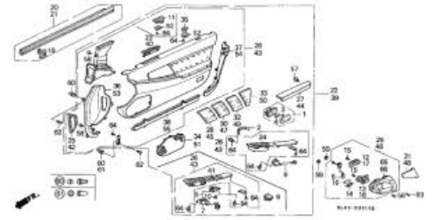 Genuine Honda OEM Acura NSX Door Handle GRIP ASSY Right & Left leather 1991-1999