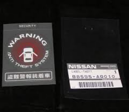 Genuine NISSAN OEM Warning Security Decal Sticker B8595-AQ010