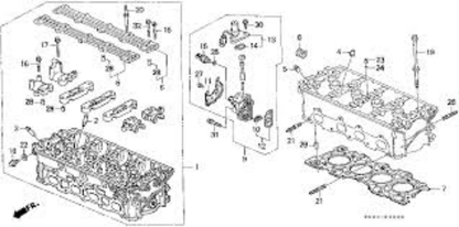 Genuine Honda OEM Cylinder Head Bolt B16A B16A2 (QTY=10 PC SET), 90006-PG6-003