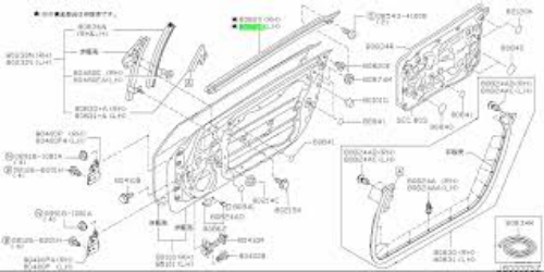 Genuine Nissan Moulding Ring Assembly Front Door Out Side LH Weatherstrip 350Z