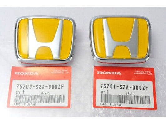 Genuine Honda S2000 F&R Yellow Emblem Badge AP1 AP2 75700 75701-S2A-000ZF