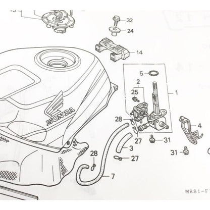 Genuine HONDA OEM Fuel Cock Assy for VFR400R RVF400 16950-MR8-073