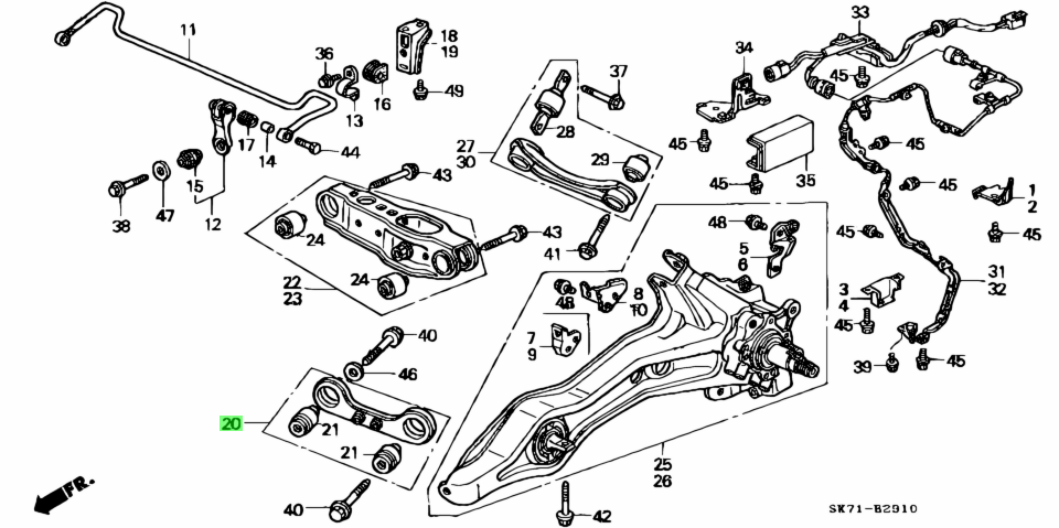 HONDA OEM 92-97 EG EK Civic CR-X DC2 Integra Rear Compesator Arm Suspension 2pc