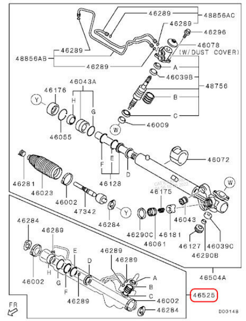 Genuine MITSUBISHI OEM Pajero Sport 2007-2015 Seal Kit, P / S Gear 4410A709