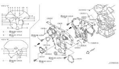 Genuine Nissan OEM SEAL-OIL,CRANKSHAFT FRONT CV36 G37 COUPE 13510-31U10