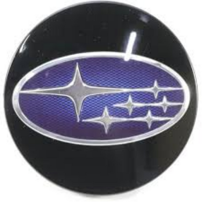 Genuine Subaru OEM Center Hub Cap Black / Blue / Chrome 57mm 28821VA000 ×4