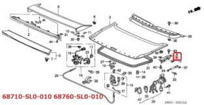 Genuine Honda OEM Acura NSX NA1 NA2 Trunk Hinge Right & Left Side Set