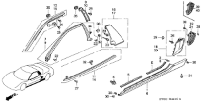 Genuine HONDA OEM ACURA NSX NA1 NA2 91-01 Door Upper Weatherstrip RH & LH Set