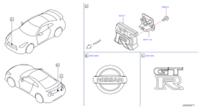 Genuine Nissan OEM R35 GT-R 2022 Trunk Emblem 84890-6HV0A