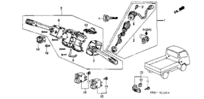 Genuine HONDA Acty Truck HA3 HA4 HH4 Ignition Switch Key Cylinder 35100-SJ6-043