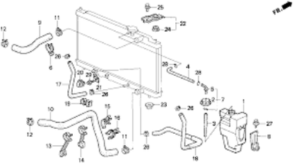 GENUINE HONDA OEM 94-01 INTEGRA UPPER & LOWER RADIATOR HOSE SET