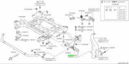 Genuine NISSAN OEM R35 GTR LINK COMPLETE TRANSVERSE RH 54500-JF00B