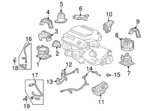 Genuine HONDA OEM Legend Right Engine Mount 50820-SJA-305