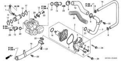 GENUINE HONDA OEM WATER PUMP ASSEMBLY 2002-2008 VTX1800 MODELS 19200-MCH-000