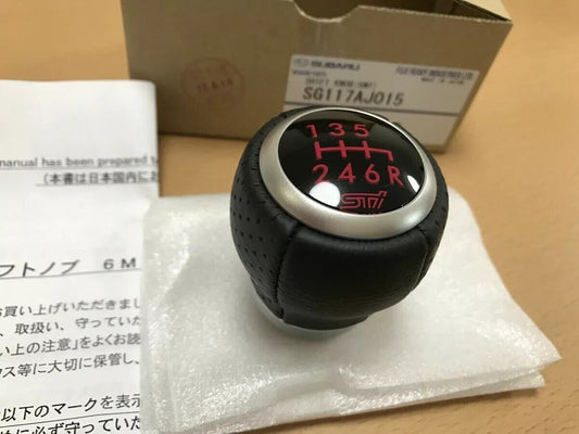 Genuine SUBARU OEM IMPREZA WRX STi GRB GVF GVB LEATHER F6 SHIFT KNOB SG117AJ015