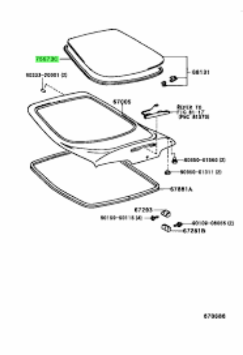 Genuine TOYOTA OEM SUPRA BACK WINDOW MOLDING OUTSIDE 75573-14210 JZA80