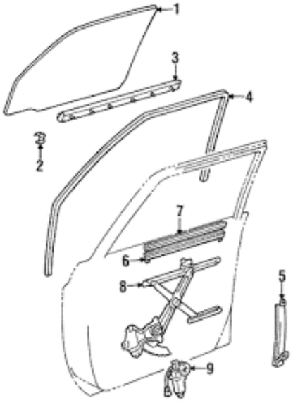 Genuine TOYOTA  LEXUS LX450 FJ80 Land Cruiser Back Door Trunk Glass Weatherstrip