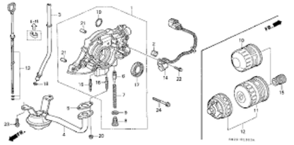 Genuine Honda OEM Replacement Oil Pump for 1996-2000 Civic EX D16Y8 Engines
