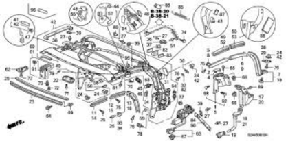 GENUINE HONDA OEM S2000 AP1 AP2 00-09 RIGHT TOP WEATHERSTRIP SEAL 72383-S2A-013