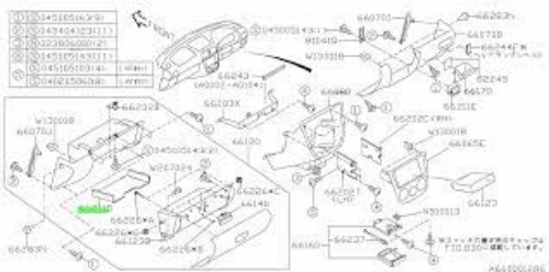 Genuine Subaru OEM Forester SG Shelf In Glove Box 2003-2007 For RHD 66211FE000