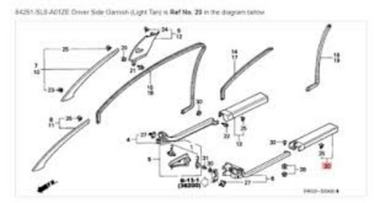 Genuine Honda OEM ACURA NSX NA# 90-05 Left Side Black Garnish 84251-SL0-A01ZA