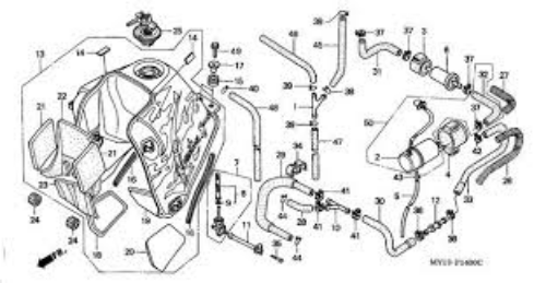 Genuine HONDA OEM Fuel Petcock Valve for XRV750 Africa Twin 16950-MY1-003