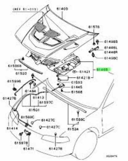 Genuine Mitsubishi vLancer EVO6 CP9A Hood Insulator Bonnet Heat Shield MR412241