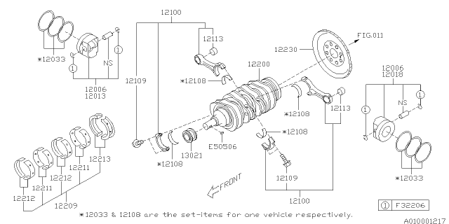 Genuine SUBARU OEM Impreza WRX Outback Forester PISTON RING SET 12033AC330