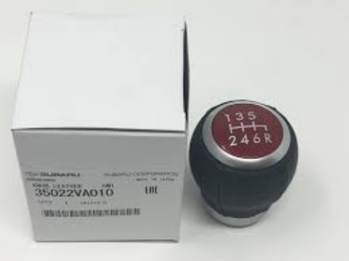 Genuine Subaru OEM Impreza WRX STI Leather Shift Knob 6 Speed Red